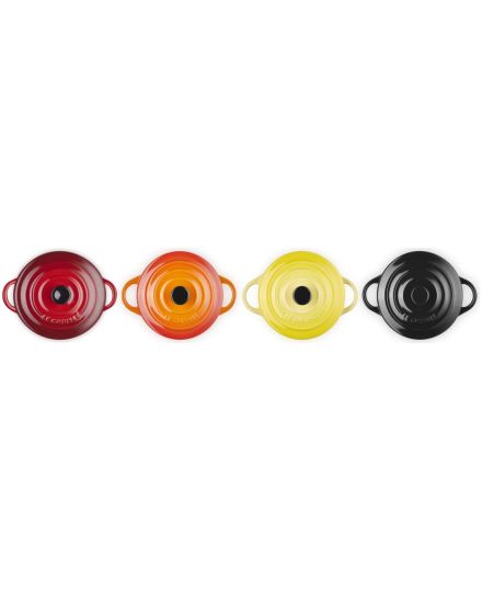 Le Creuset Set of 4 Mini Cocottes Fire and Flame in Stoneware | Le Creuset | Mimocook