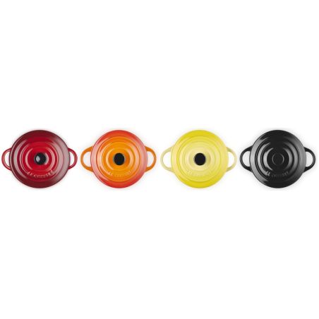 Le Creuset Set of 4 Mini Cocottes Fire and Flame in Stoneware | Le Creuset | Mimocook