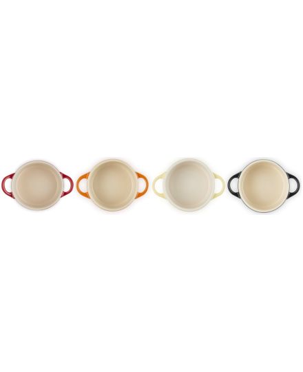 Le Creuset Set of 4 Mini Cocottes Fire and Flame in Stoneware | Le Creuset | Mimocook