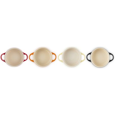 Le Creuset Set of 4 Mini Cocottes Fire and Flame in Stoneware | Le Creuset | Mimocook