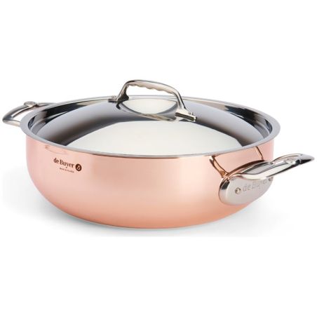 de Buyer PRIMA MATERA Sauteuse aus Kupfer und Edelstahl mit Deckel 28cm | De Buyer | Mimocook