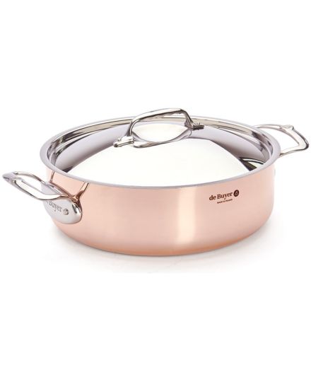 de Buyer PRIMA MATERA Copper & Stainless Steel Sauté Pan with Lid | De Buyer | Mimocook
