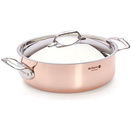 de Buyer PRIMA MATERA Copper & Stainless Steel Sauté Pan with Lid | De Buyer | Mimocook