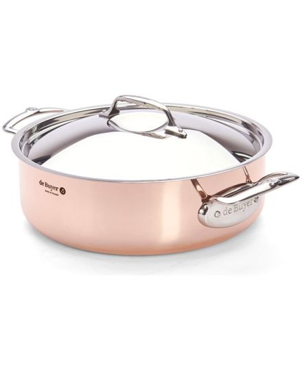 de Buyer PRIMA MATERA Copper & Stainless Steel Sauté Pan with Lid | De Buyer | Mimocook
