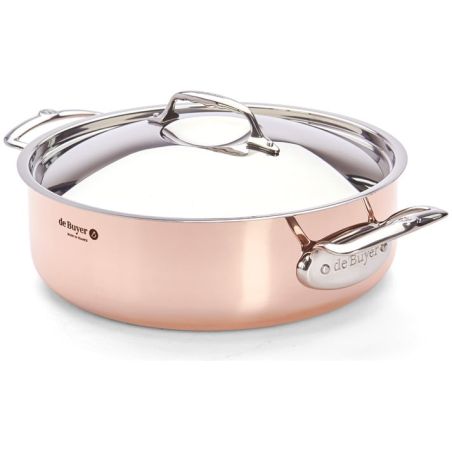 de Buyer PRIMA MATERA Copper & Stainless Steel Sauté Pan with Lid | De Buyer | Mimocook