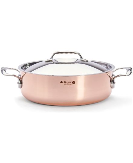 de Buyer PRIMA MATERA Copper & Stainless Steel Sauté Pan with Lid | De Buyer | Mimocook