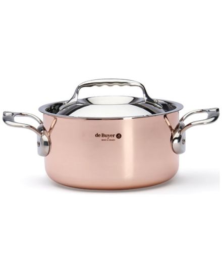 de Buyer PRIMA MATERA Copper & Stainless Steel Stewpan with Lid | De Buyer | Mimocook