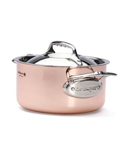 de Buyer PRIMA MATERA Copper & Stainless Steel Stewpan with Lid | De Buyer | Mimocook