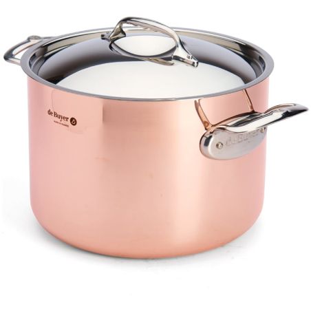 de Buyer PRIMA MATERA Copper & Stainless Steel High Stewpan with Lid | De Buyer | Mimocook