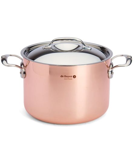 de Buyer PRIMA MATERA Copper & Stainless Steel High Stewpan with Lid | De Buyer | Mimocook