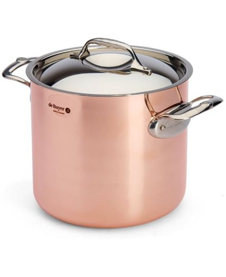 de Buyer PRIMA MATERA Hoher Kochtopf aus Kupfer und Edelstahl mit Deckel | De Buyer | Mimocook