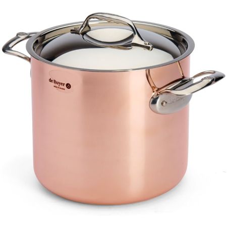 de Buyer PRIMA MATERA Copper & Stainless Steel High Stockpot with Lid | De Buyer | Mimocook