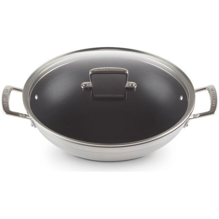 Wok em aço antiaderente com tampa 30cm da Le Creuset | Le Creuset | Mimocook