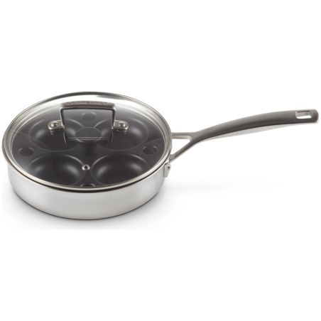 Le Creuset Sartén Sauté de Acero Inoxidable 3-ply con Accesorio para Huevos Escalfados 20 cm | Le Creuset | Mimocook
