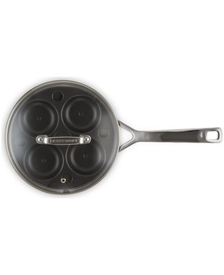 Le Creuset Sauteuse à Bord Droit en Inox avec Insert à œufs | Le Creuset | Mimocook