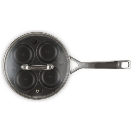 Le Creuset Sauteuse Inox 3-ply avec Insert pour Œufs Pochés 20 cm | Le Creuset | Mimocook