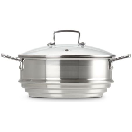 Le Creuset Multi-Dämpfeinsatz aus Edelstahl mit Glasdeckel | Le Creuset | Mimocook