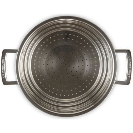 Le Creuset Grand cuit-vapeur adaptable Inox Classique avec couvercle en verre | Le Creuset | Mimocook