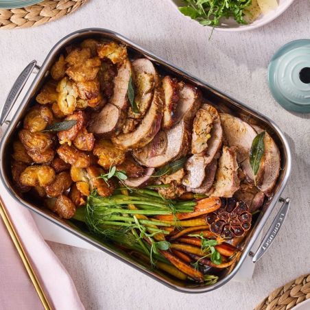 Le Creuset Fuente Asadora Rectangular de Acero Inoxidable 3-ply 35 cm | Le Creuset | Mimocook