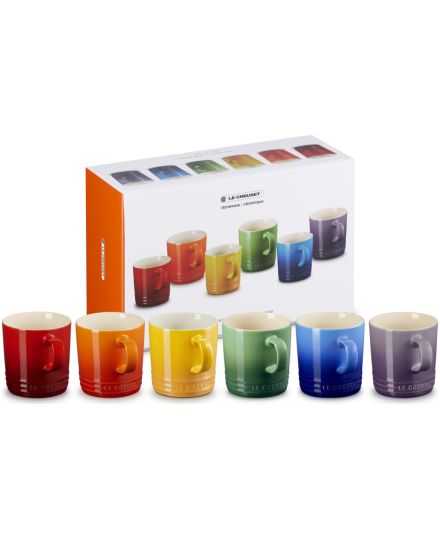 Le Creuset 6er-Set Becher Regenbogen aus Steinzeug 0,35 L | Le Creuset | Mimocook
