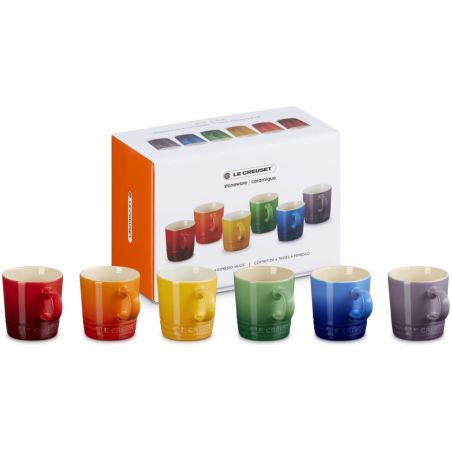 Set de 6 tasses à espresso arc-en-ciel en céramique Le Creuset | Le Creuset | Mimocook