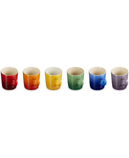 Set de 6 tasses à espresso arc-en-ciel en céramique Le Creuset | Le Creuset | Mimocook