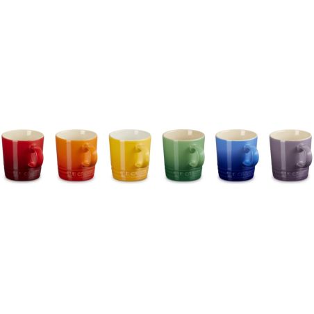 Le Creuset Set de 6 Mugs Espresso en Céramique Arc-en-Ciel 0,1 L | Le Creuset | Mimocook