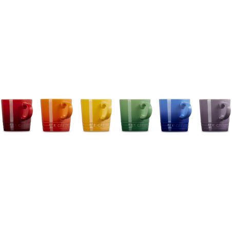 Le Creuset Set de 6 Mugs Espresso en Céramique Arc-en-Ciel 0,1 L | Le Creuset | Mimocook