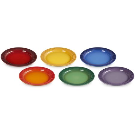 Le Creuset Stoneware Rainbow Set of 6 Side Plates | Le Creuset | Mimocook