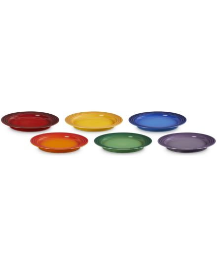 Le Creuset Set de 6 Pratos de Acompanhamento Arco-Íris em Cerâmica 22 cm | Le Creuset | Mimocook