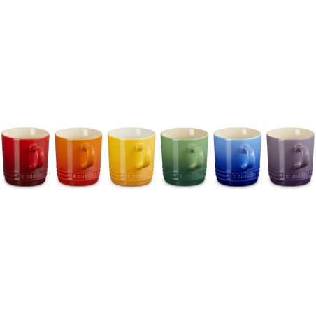Le Creuset 6er-Set Cappuccinobecher Regenbogen aus Steinzeug 0,2 L | Le Creuset | Mimocook