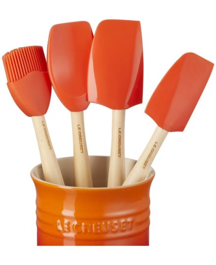 Set de 4 espátulas y bote para espátulas de cerámica de gres Le Creuset | Le Creuset | Mimocook