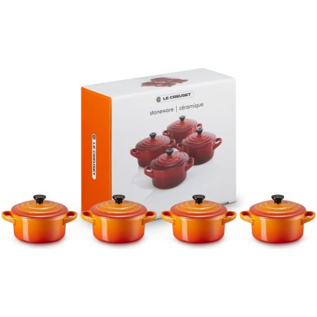 Le Creuset Set de 4 Mini Cocottes de Cerámica de Gres 10 cm | Le Creuset | Mimocook