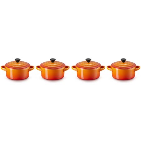 Le Creuset Set de 4 Mini Cocottes de Cerámica de Gres 10 cm | Le Creuset | Mimocook
