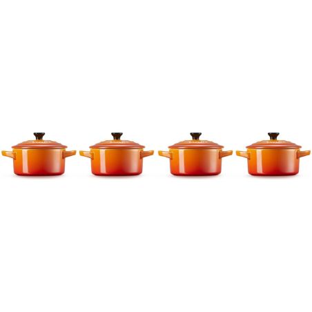 Le Creuset Set de 4 Mini Cocottes de Cerámica de Gres 10 cm | Le Creuset | Mimocook