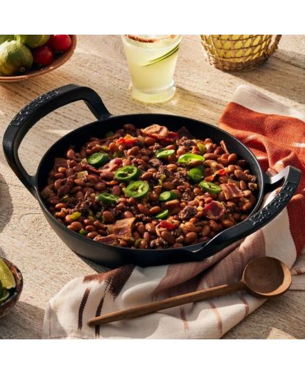 Le Creuset Skillet Redonda BBQ Outdoor de Hierro Fundido Negro Mate 25 cm | Le Creuset | Mimocook