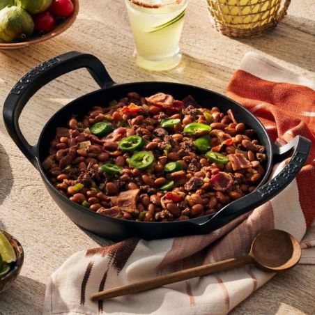 Le Creuset Skillet Redonda BBQ Outdoor de Hierro Fundido Negro Mate 25 cm | Le Creuset | Mimocook