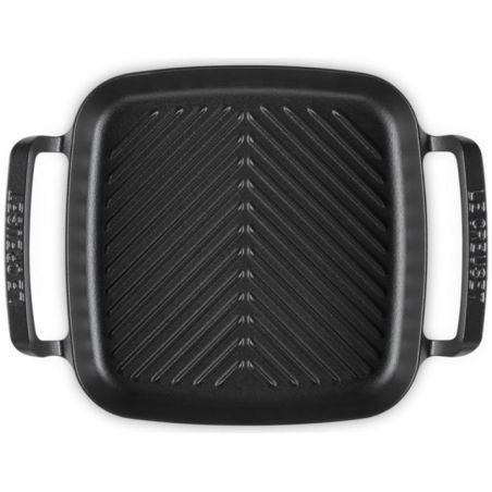 Le Creuset Satin Black Cast Iron BBQ Outdoor Square Grill 26 cm | Le Creuset | Mimocook