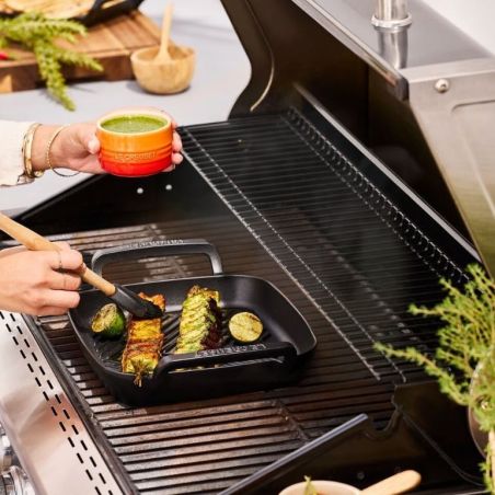 Le Creuset Gril Carré BBQ Outdoor en Fonte Noir Mat 26 cm | Le Creuset | Mimocook