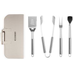 Juego de 4 utensilios de barbacoa de acero inoxidable con bolsa Le Creuset