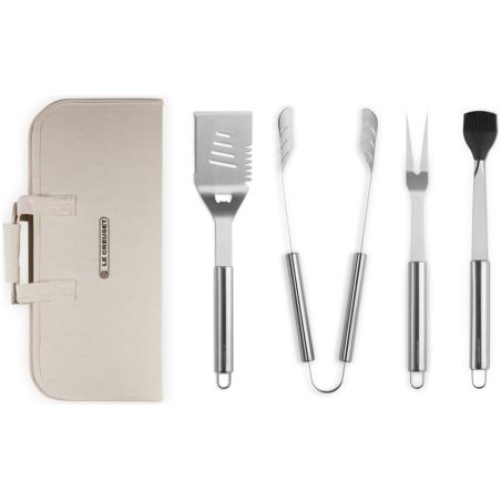 Le Creuset Set d’Ustensiles BBQ en Acier Inoxydable avec Sac de Transport | Le Creuset | Mimocook