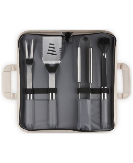 Le Creuset Set of 4 Stainless Steel BBQ tools and Carry Bag | Le Creuset | Mimocook