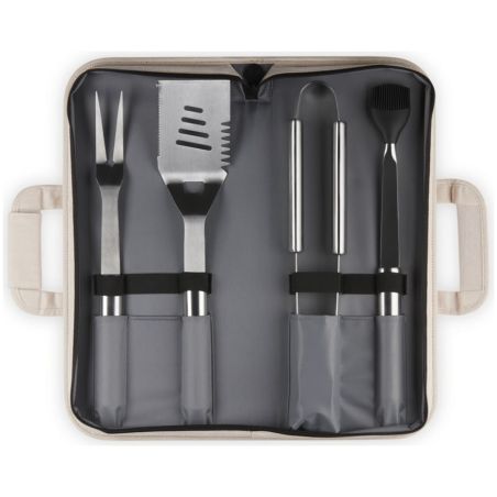 Set aus 4 Edelstahl-Grillutensilien mit Tasche Le Creuset | Le Creuset | Mimocook