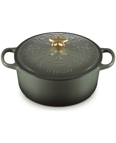 Le Creuset Round Cast Iron Casserole with Star Knob and Christmas Tree Reliefs 24 cm | Le Creuset | Mimocook