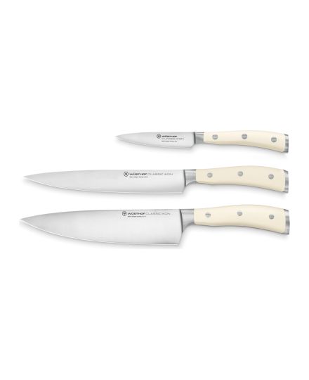 Wüsthof Classic Ikon Crème Conjunto de 3 Facas de Chef | Wusthof | Mimocook