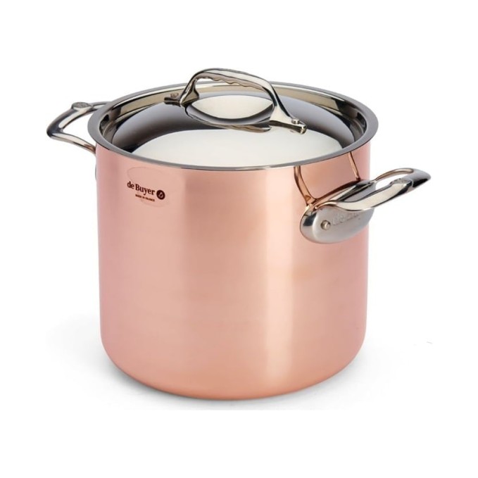 de Buyer PRIMA MATERA Copper & Stainless Steel High Stockpot with Lid | De Buyer | Mimocook
