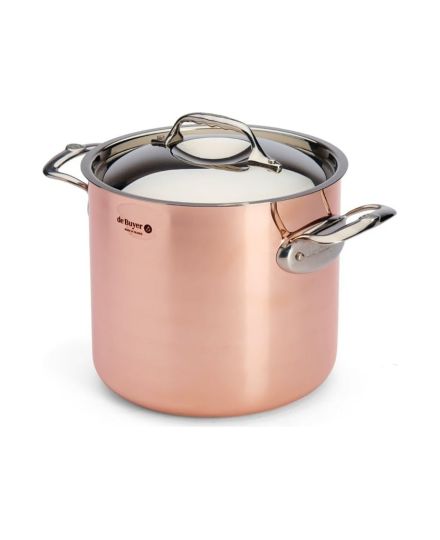 de Buyer PRIMA MATERA Faitout Haut en Cuivre et Inox avec Couvercle | De Buyer | Mimocook