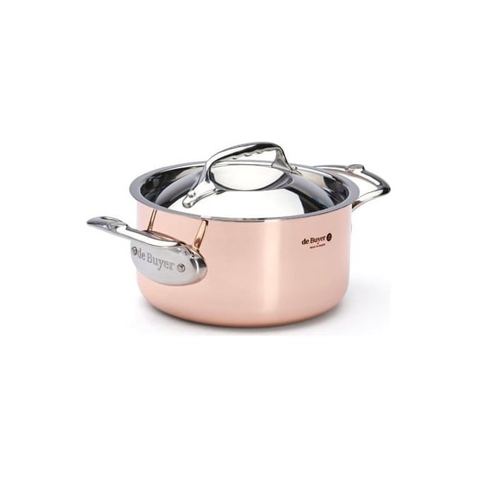 de Buyer PRIMA MATERA Copper & Stainless Steel Stewpan with Lid | De Buyer | Mimocook