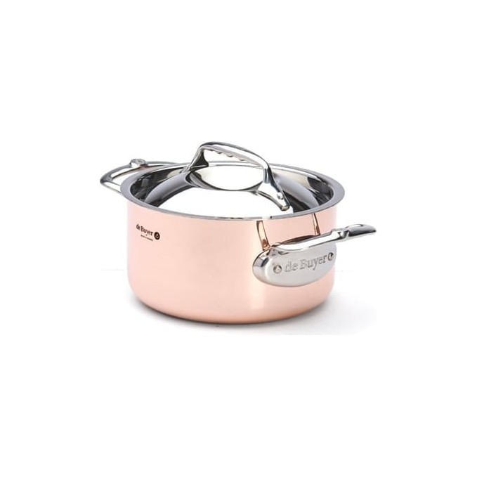 de Buyer PRIMA MATERA Copper & Stainless Steel Stewpan with Lid | De Buyer | Mimocook