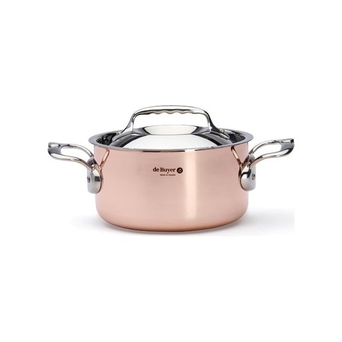 de Buyer PRIMA MATERA Copper & Stainless Steel Stewpan with Lid | De Buyer | Mimocook